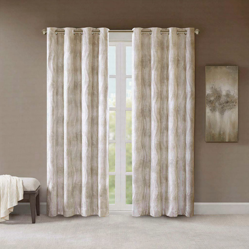 Panneau de rideau occultant avec œillets en jacquard imprimé (seulement 1 panneau PC), L 50 po x L 95 po
