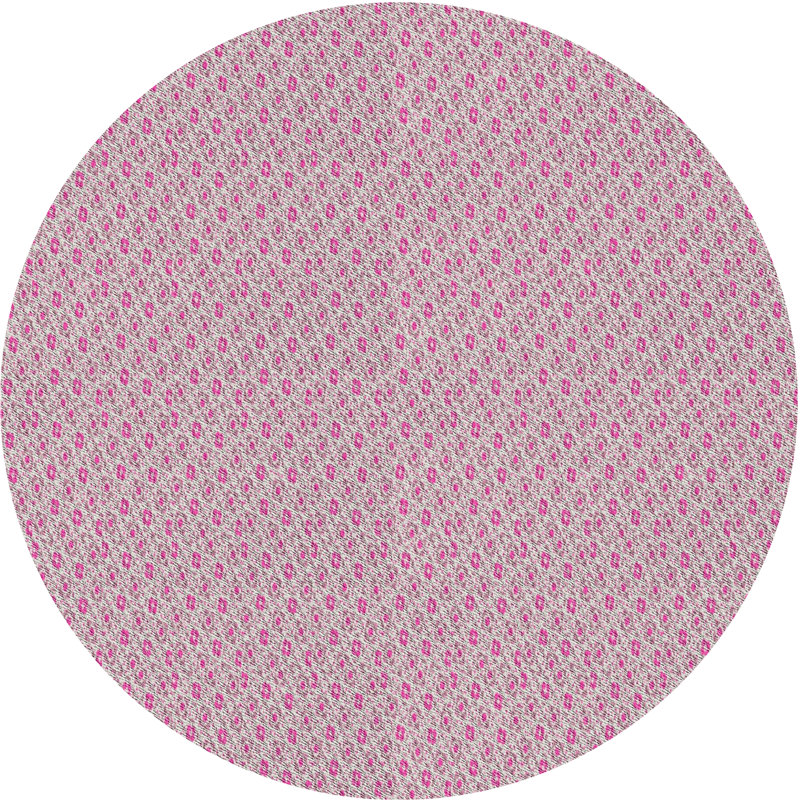Tapis rose tissé à la machine, Rond 5 pi