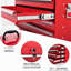 Rouge, boîte à outils portative en métal, 21 po, 4 tiroirs, système de verrouillage, glissières à roulement, doublures autobloquantes en acier Safe Transport, grand espace de rangement-71870047