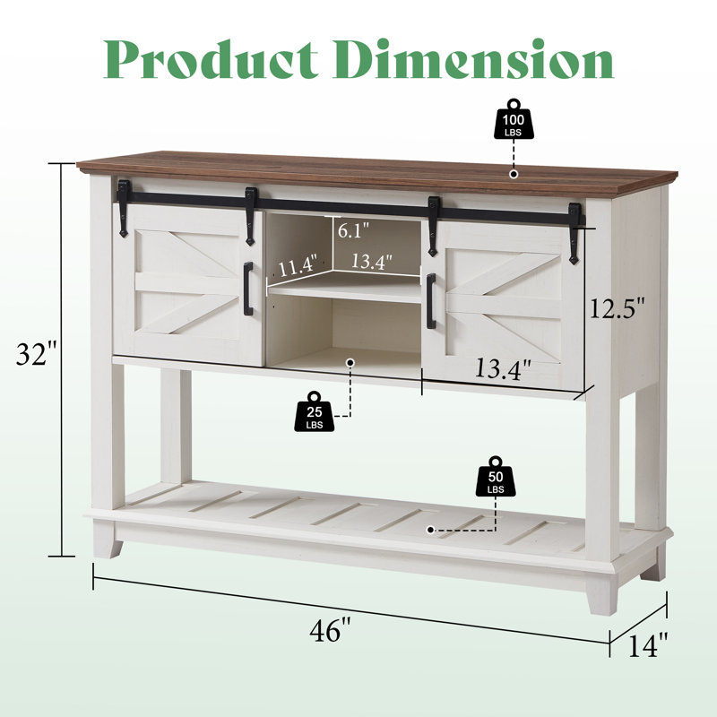 Console de 46 po Chimira, blanc, Blanc