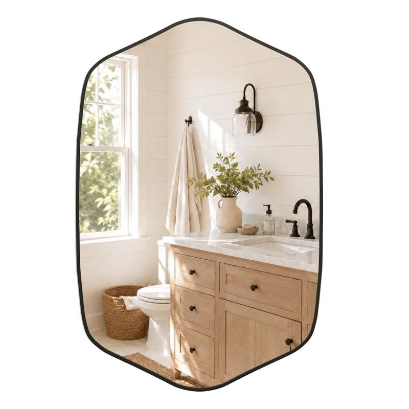 Miroir de salle de bain Siciliano, Noir mat
