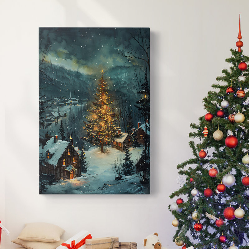 Art des Fêtes de Noël - Toile tendue avec châssis DCxx, H 18 po x l 12 po