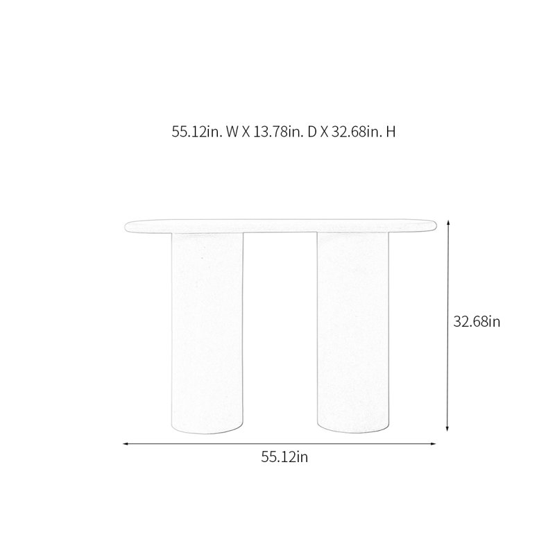 Modern Minimalist Console Table, 32.68" H x 55.12" W x 13.78" D