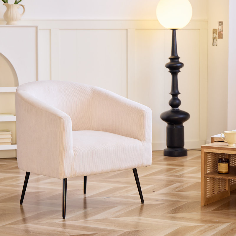 Méridienne Twyla, Velours côtelé beige