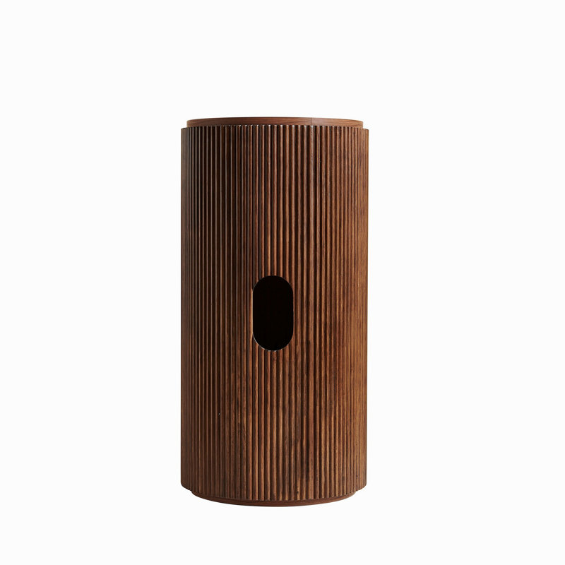 Armoire cylindrique autoportante 16 po JINBO seulement, sans robinet ni drain, couleur grain de bois noyer, Dark Walnut