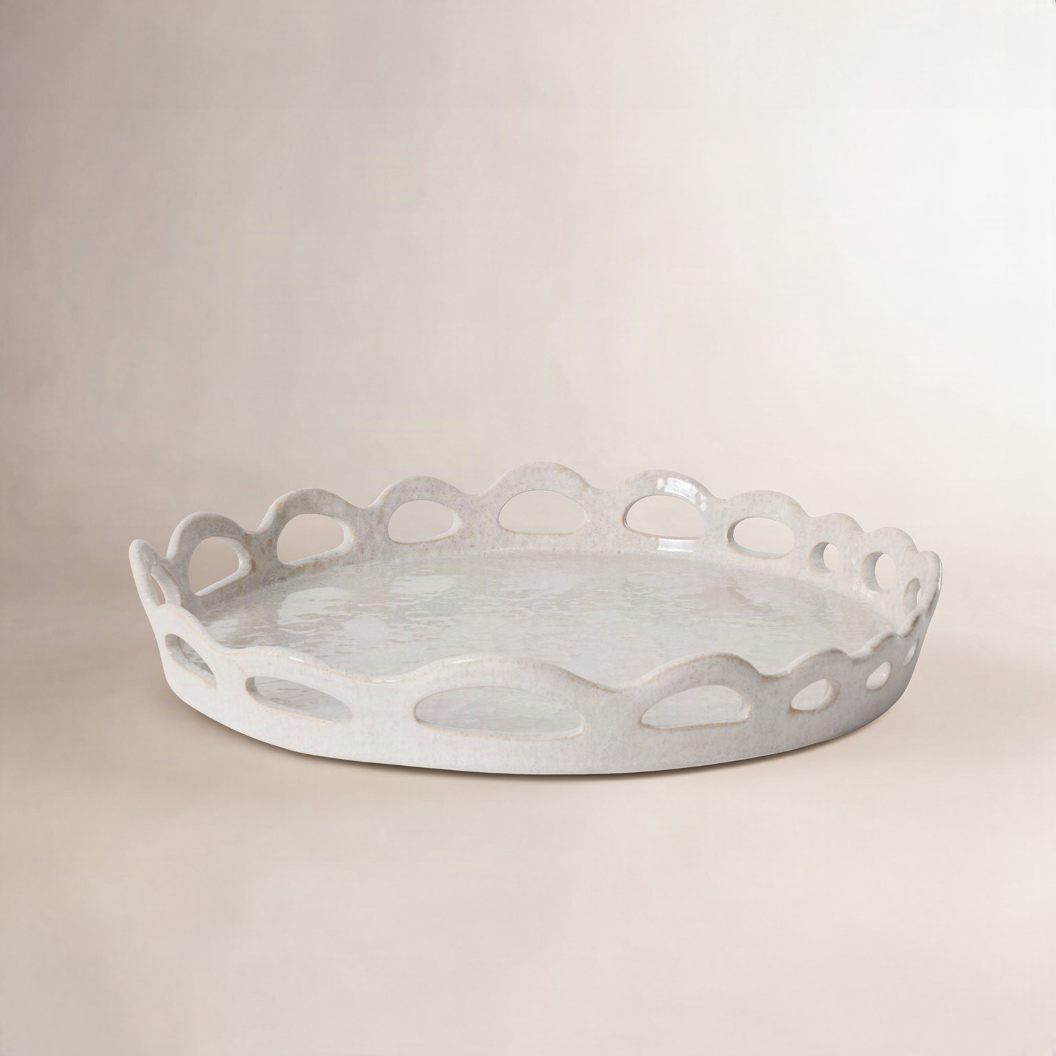 Large Decorative Tray, 19.25" W x 19.25" D x 3.25" D