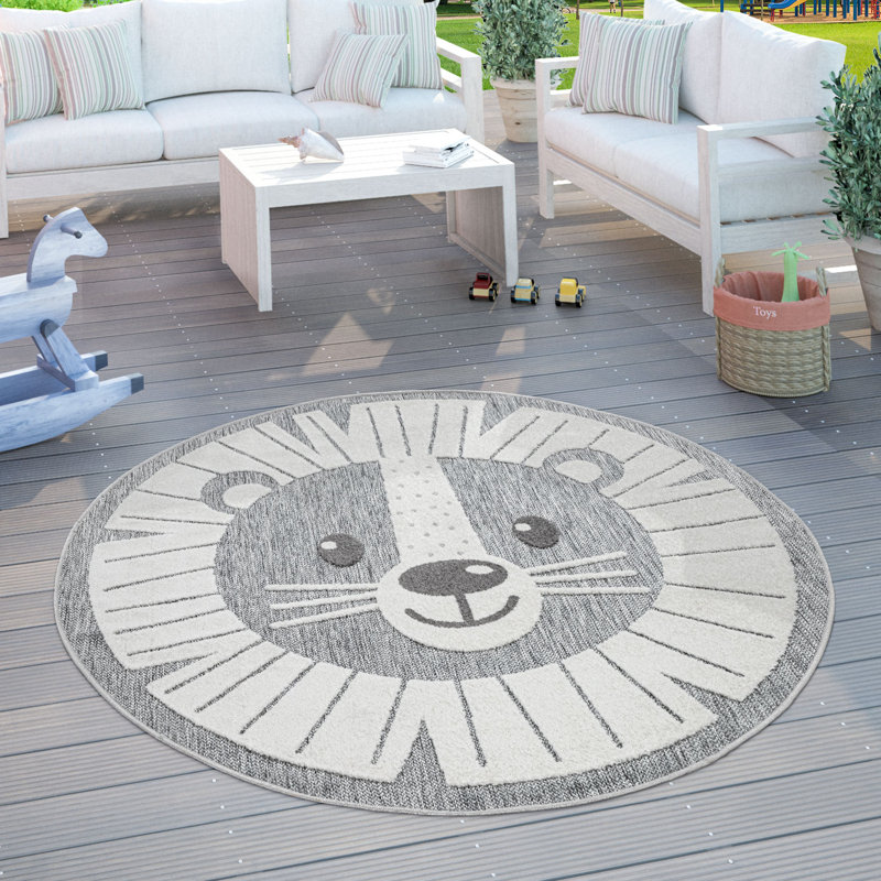 Clemmer Grey/Cream Rug, Round 120cm