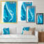 Décoration murale moderne sur toile en marbre turquoise de luxe II-455462143-455462140