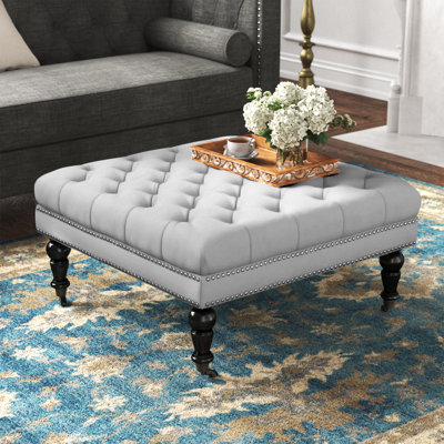 Inwood Square Cocktail Ottoman with Wheels