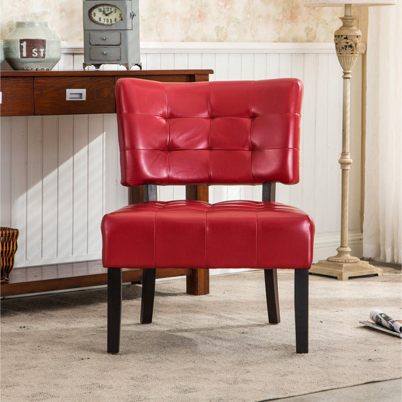 Fauteuil surdimensionné rouge avec mélange de cuir et de détails surdimensionnés, Rouge