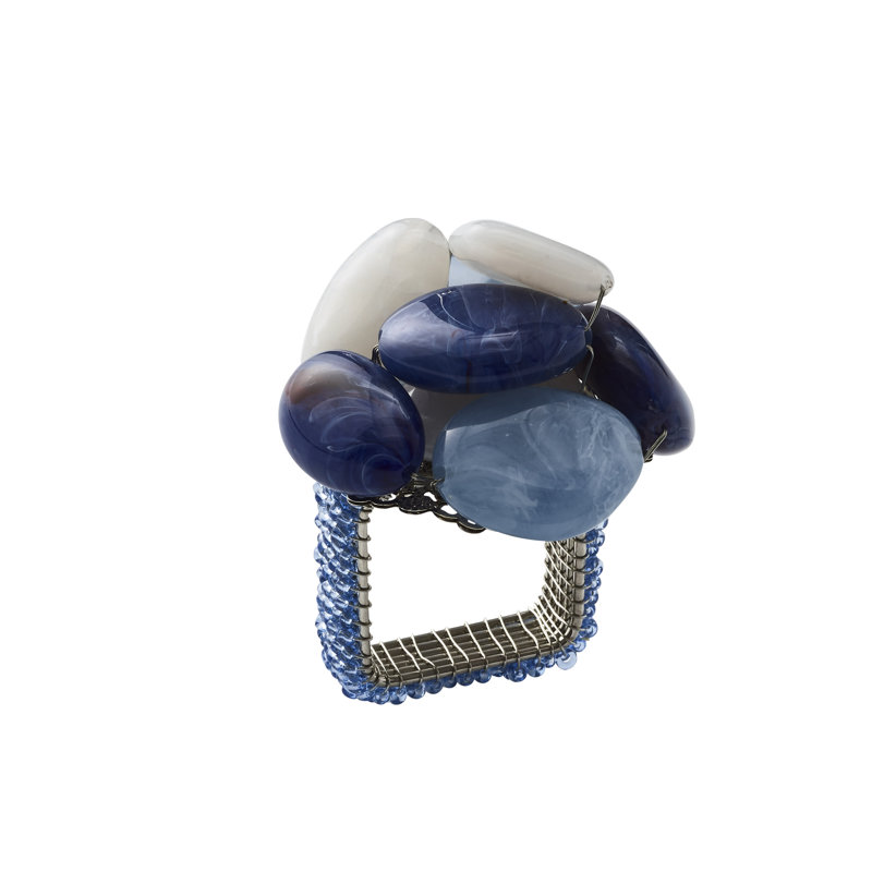 Sea Stone Napkin Ring, Navy