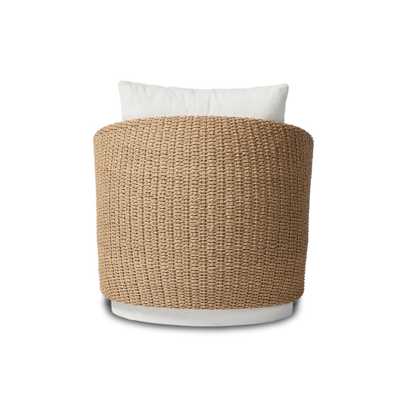 Maven Outdoor Swivel Lounge Chair, Alessi Linen, Faux Dark Hyacinth