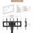 Height and Angle Adjustable Multi-Function Tempered Glass Metal Frame Floor With Lockable Wheels Mobile TV Stand