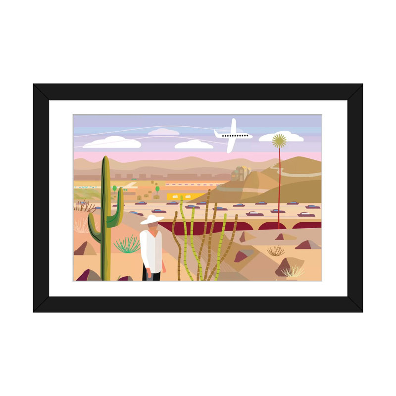 «Scottsdale», reproduction d'impression sur toile, H 24 po x l 32 po x P 1 po, Papier d'art encadré noir, Blanc