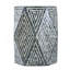 16 x 14 x 18 po, tabourets de jardin hexagonaux, table d'appoint unique Capiz, noir / blanc