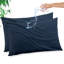 Protège-oreillers imperméables Gogreen avec fermeture à glissière de taille standard, housse de coussin en rayonne de refroidissement en bambou à fermeture à glissière, housse de housse de protection contre les acariens et les allergènes (2 paquets, blanc)-116731174