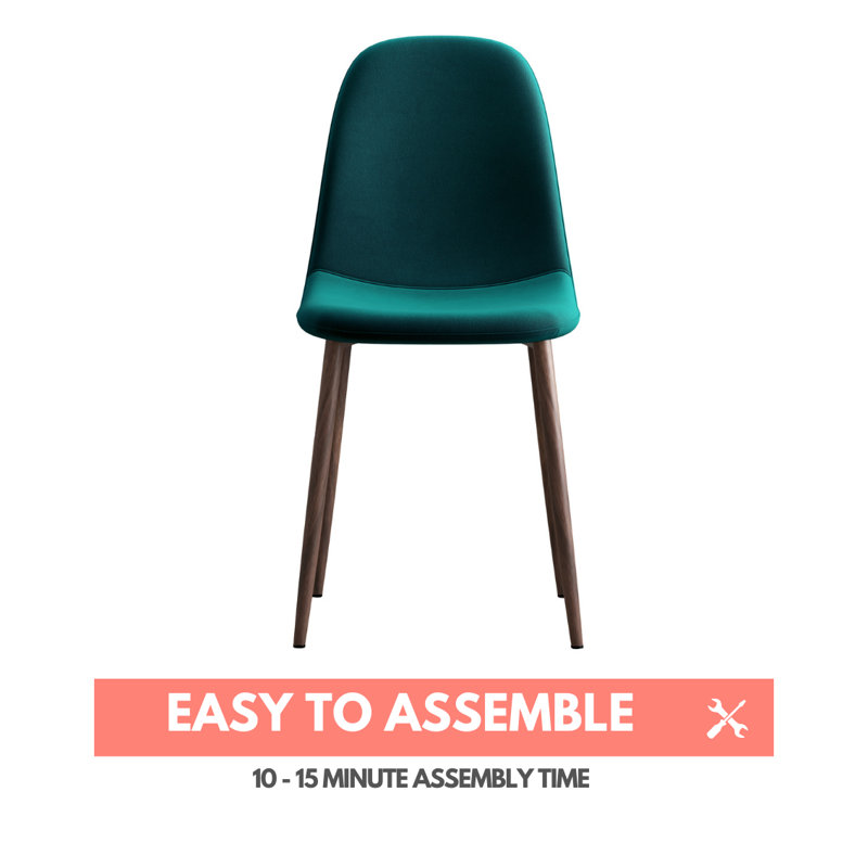 Chaise rembourrée en velours Sera, Émeraude