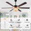 Ventilateur de plafond 65 "en cristal Glam 65" avec lumières et télécommande, grand ventilateur de plafond 6 lumières-131583668