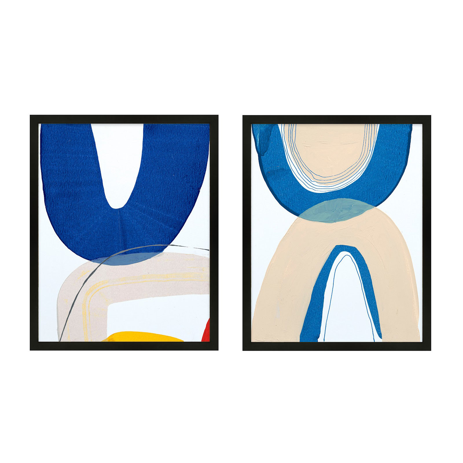 Unity Set Of 2 by Andrea Stokes, Black Framed, 50" H x 80" W x 1.25" D