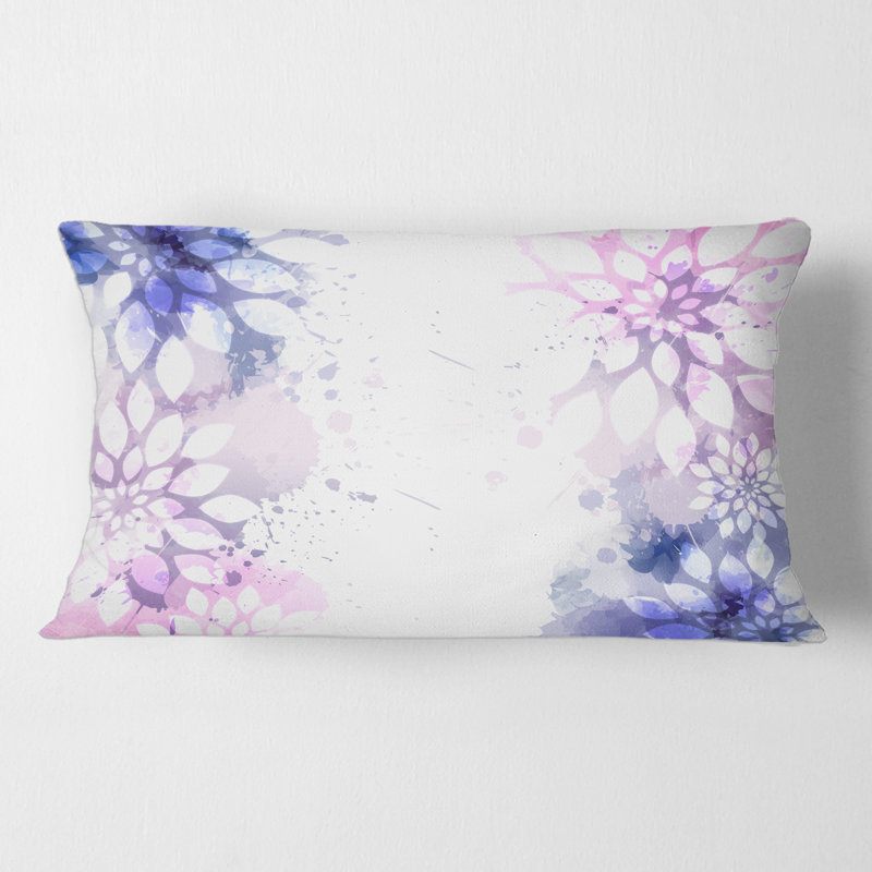 Mauve et rose abstrait avec éclaboussures colorées II - coussin moderne imprimé