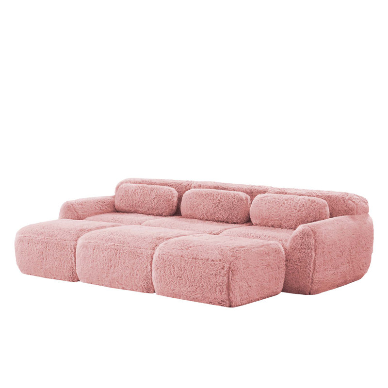 Tissu moelleux moelleux 3 places, éponge haute densité 32D, combinaison sans repose-pieds mobile, conception antidérapante inférieure requise, connexion par boucle