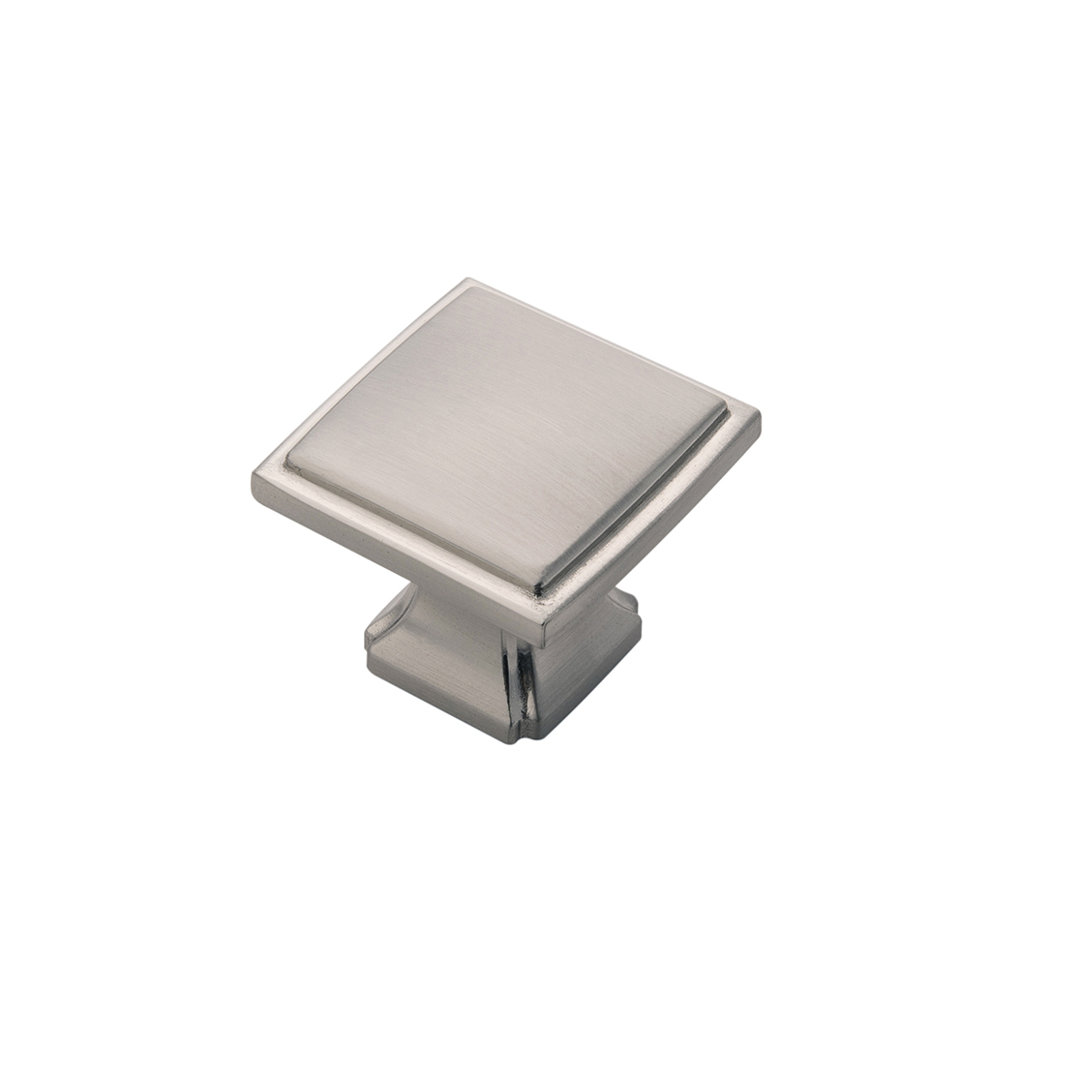 Bridges Collection Square Knob - 1-1/4" x 1-1/4 " Cabinet Knob - Transitional, Deco Hardware for Drawers & Cabinets Hickory Hardware 