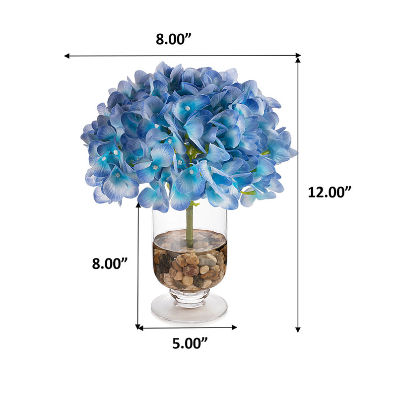 Arrangement floral dans un vase Lentz Hydrangea, Bleu