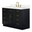 Ensemble de meuble-lavabo simple en bois massif 48 po avec lavabo en quartz Carrara de 1,5 po Tidworth-761863593-749869066