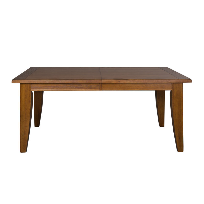 Table de salle à manger à pieds rectangulaires Yvette avec 6 chaises d'appoint, Chêne