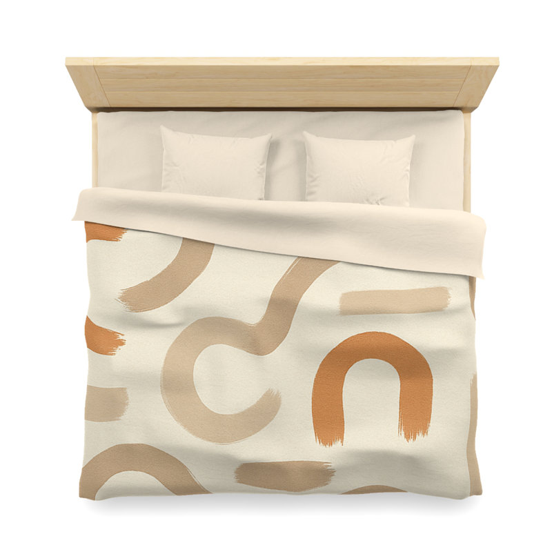 Microfiber Duvet Cover Boho Style, Design 73, Cream, King Duvet Cover