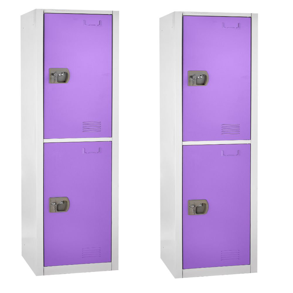 12'' Wide Steel 2-Tier School and Gym Locker (Set of 2) AdirOffice Color: Purple