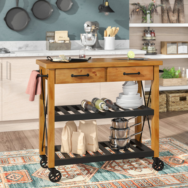 Ashwaubenon Wood Kitchen Cart, Natural