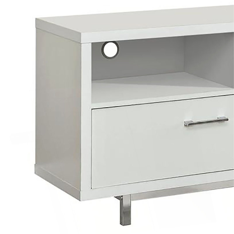 White 60-Inch Drawer Storage TV Console