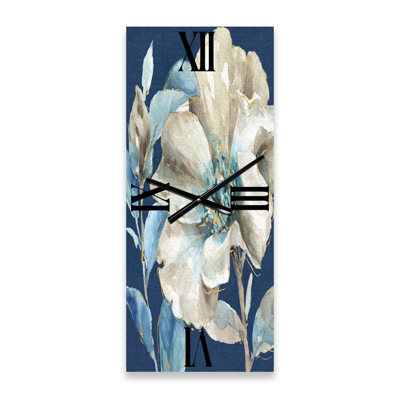 Indigold Watercolor Flower I - Horloge murale traditionnelle, Petit