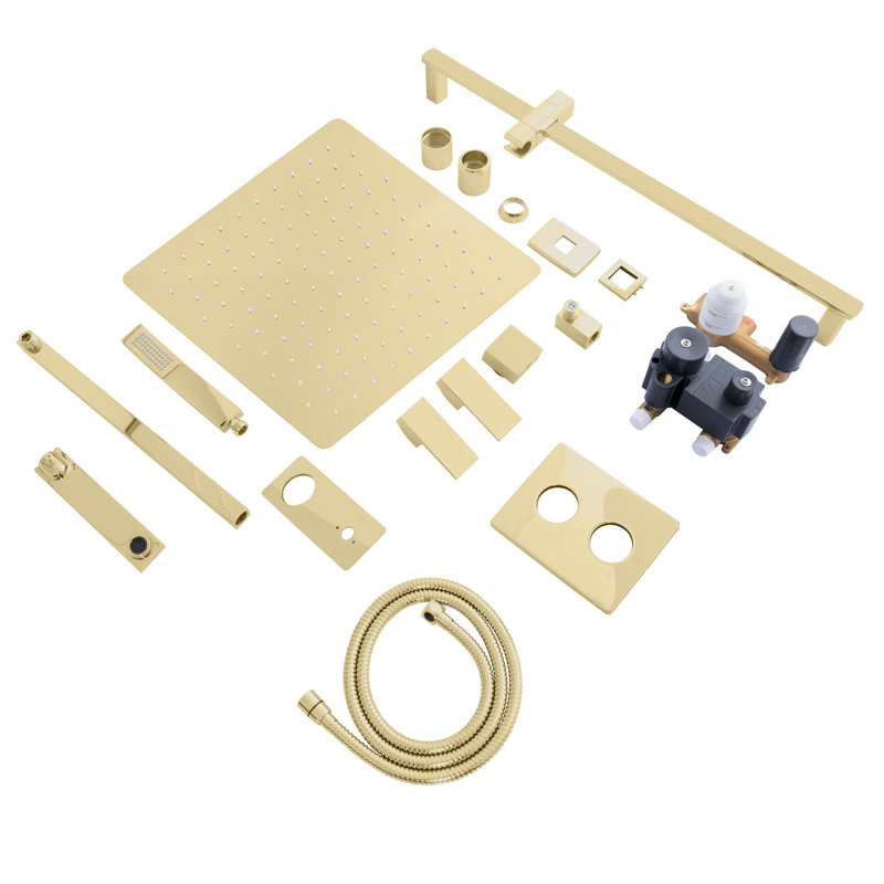 ZLINE Bliss Shower System with 16 " Oversized Shower Head in Brushed Nickel, Polished Gold