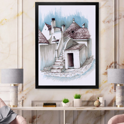 " Cityview Of Old Europe Village I " Painting Print