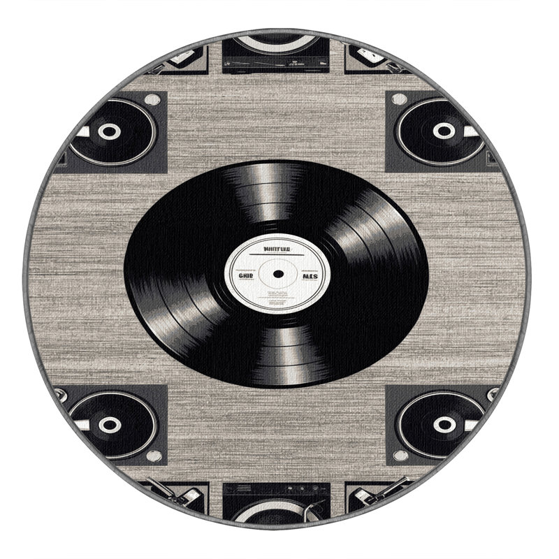  Tapis lavable avec disques vinyle, Carré 4 pi