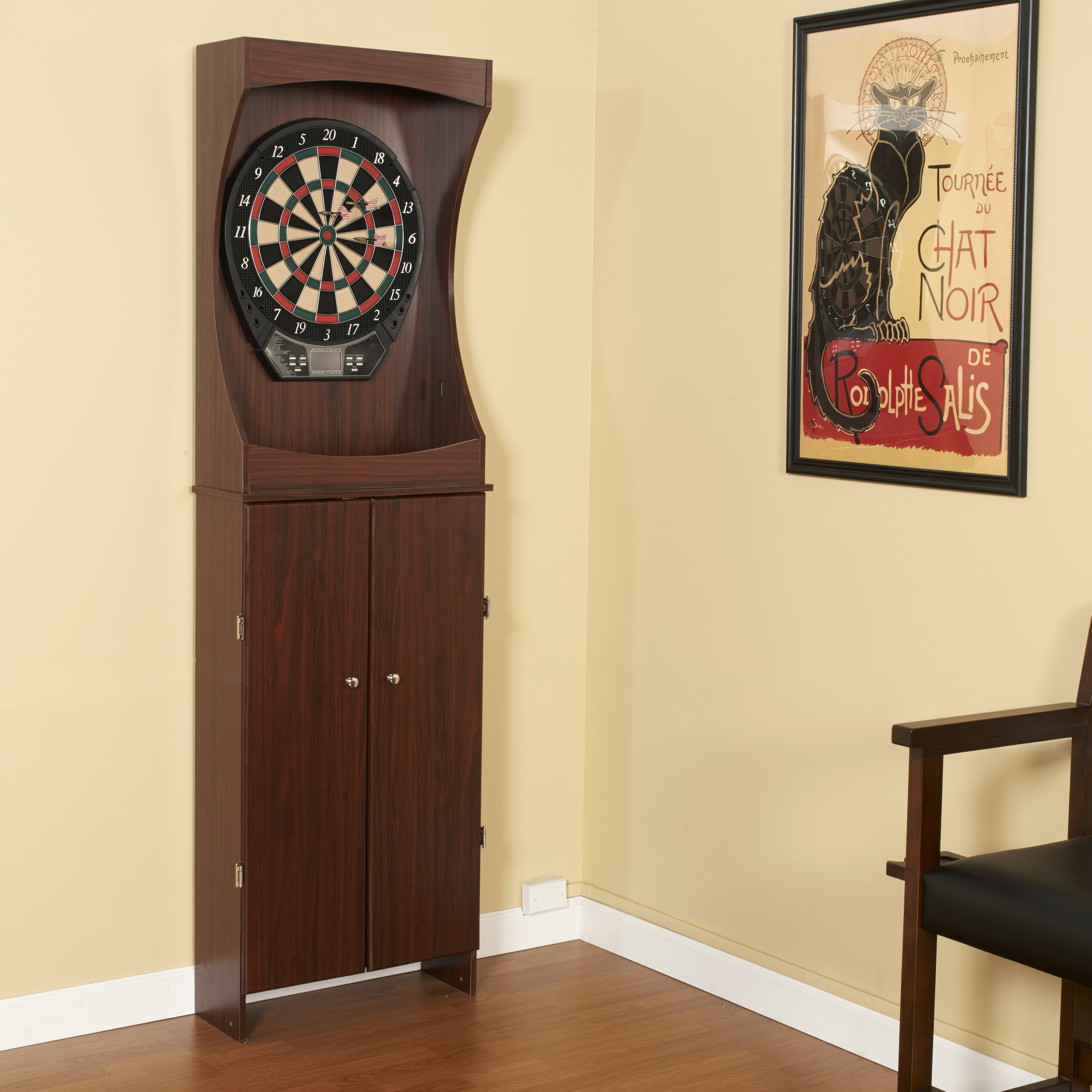 Electronic Dartboard Cabinet - Easy Assembly, Fast Shipping