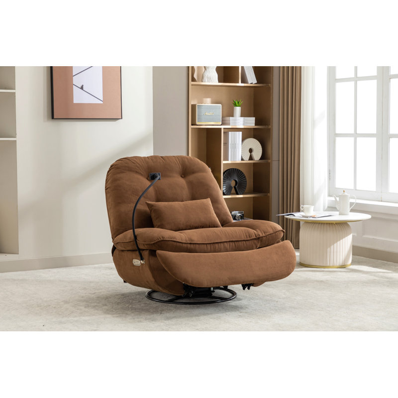 Fauteuil inclinable en cuir Albia, Brun