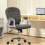 Sièges gris foncé recouverts de molleton, avec bouton, chaise de bureau à hauteur ajustable, molleton de bureau à mouvement flexible et roulettes pour un environnement de travail productif
