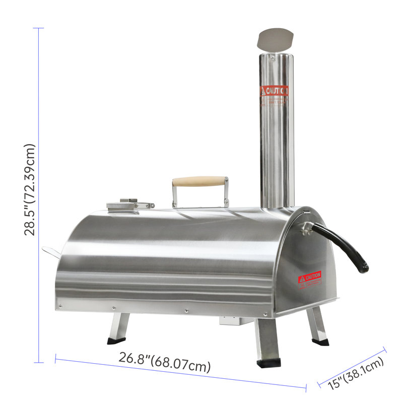 Portable Stainless Steel Wood Fired Outdoor Pizza Oven with Timer
