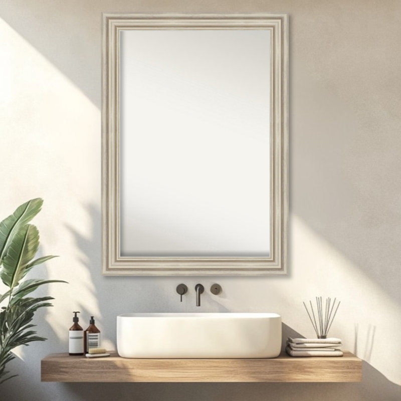 Miroir de salle de bain mural Sierra, 29,5 po x 41,5 po, Argent argent
