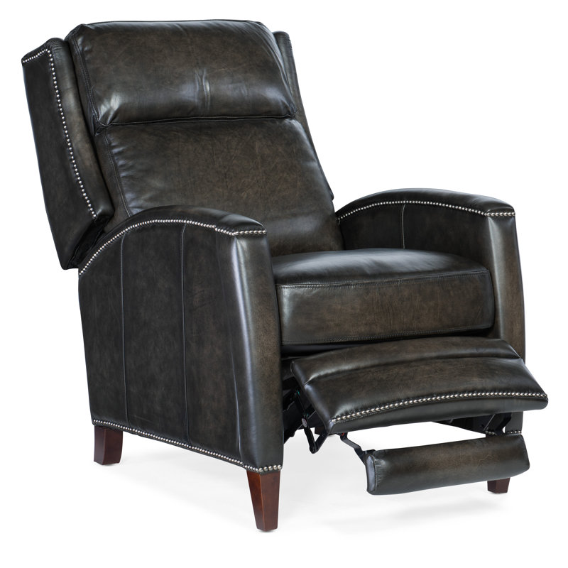Dunsten Leather Manual Recliner, Manual, Dark Brown Genuine Leather