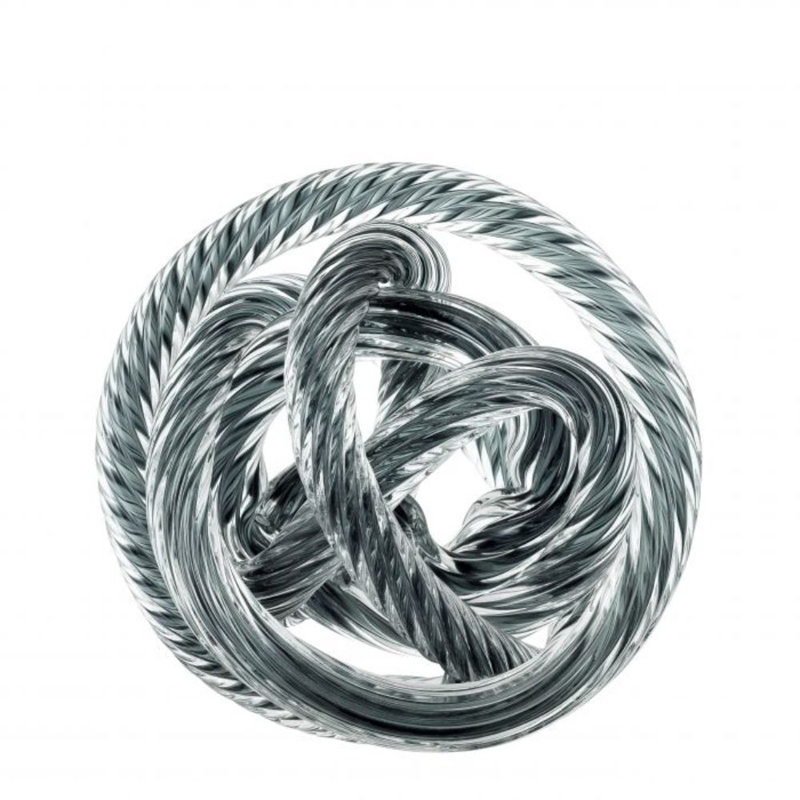 Dominico Glass Rope Desk Accessory Sculpture, 5.91" H x 5.91" W x 5.91 D