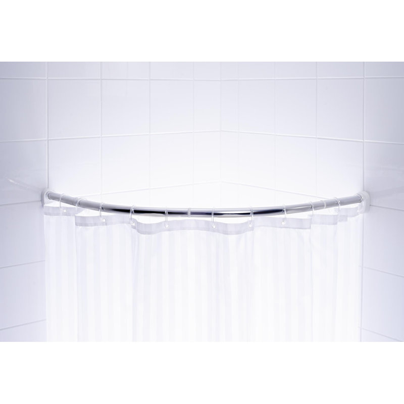 90cm Curved Fixed Shower Curtain Pole