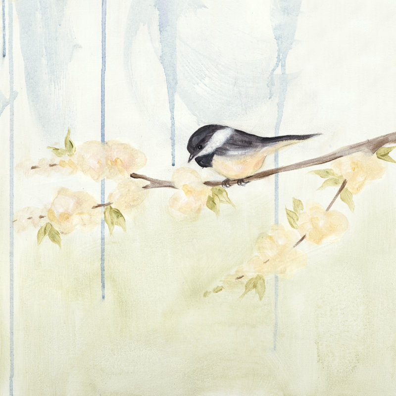 Spring Chickadees III 1 Piece Wrapped Canvas Painting, 30cm H x 30cm W x 3.8cm D