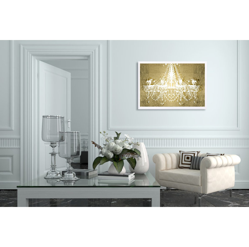 Dramatic Entrance Gold - peinture sur toile, Toile avec cadre blanc, H 25,5 po x l 37,5 po