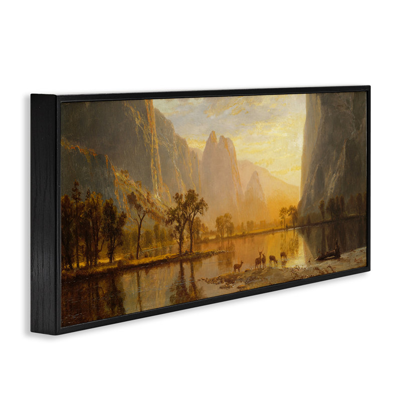 «Valley of the Yosemite» par Albert Bierstadt, peinture sur toile à cadre flottant, H 13 po x l 30 po x P 1,5 po
