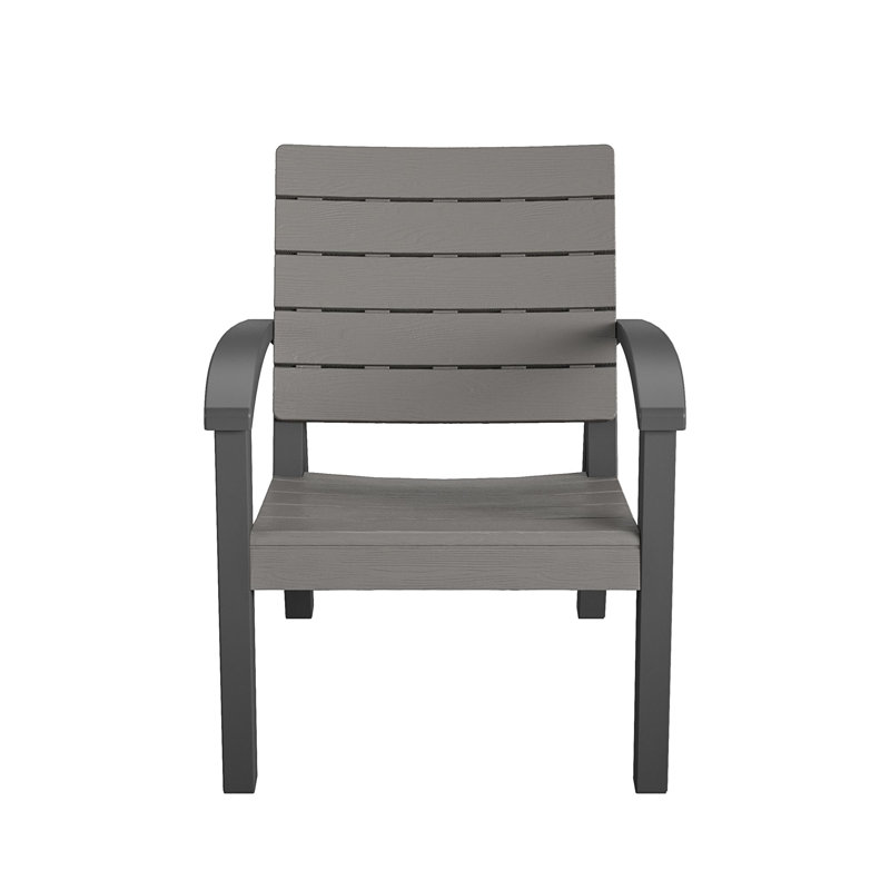 COSCO Gray and Black 3-Piece Resin Chat Set with Coffee Table