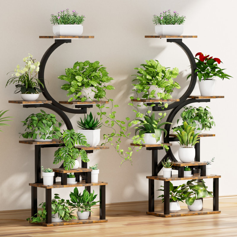 Support pour plante d'intérieur à 2 niveaux à 2 niveaux avec 2 lumières de croissance et contrôle de gradation